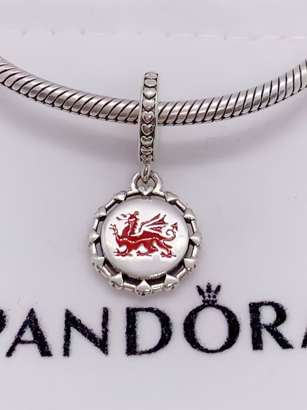 Pandora Engravable Red Dragon Dangle Charm
